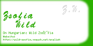 zsofia wild business card